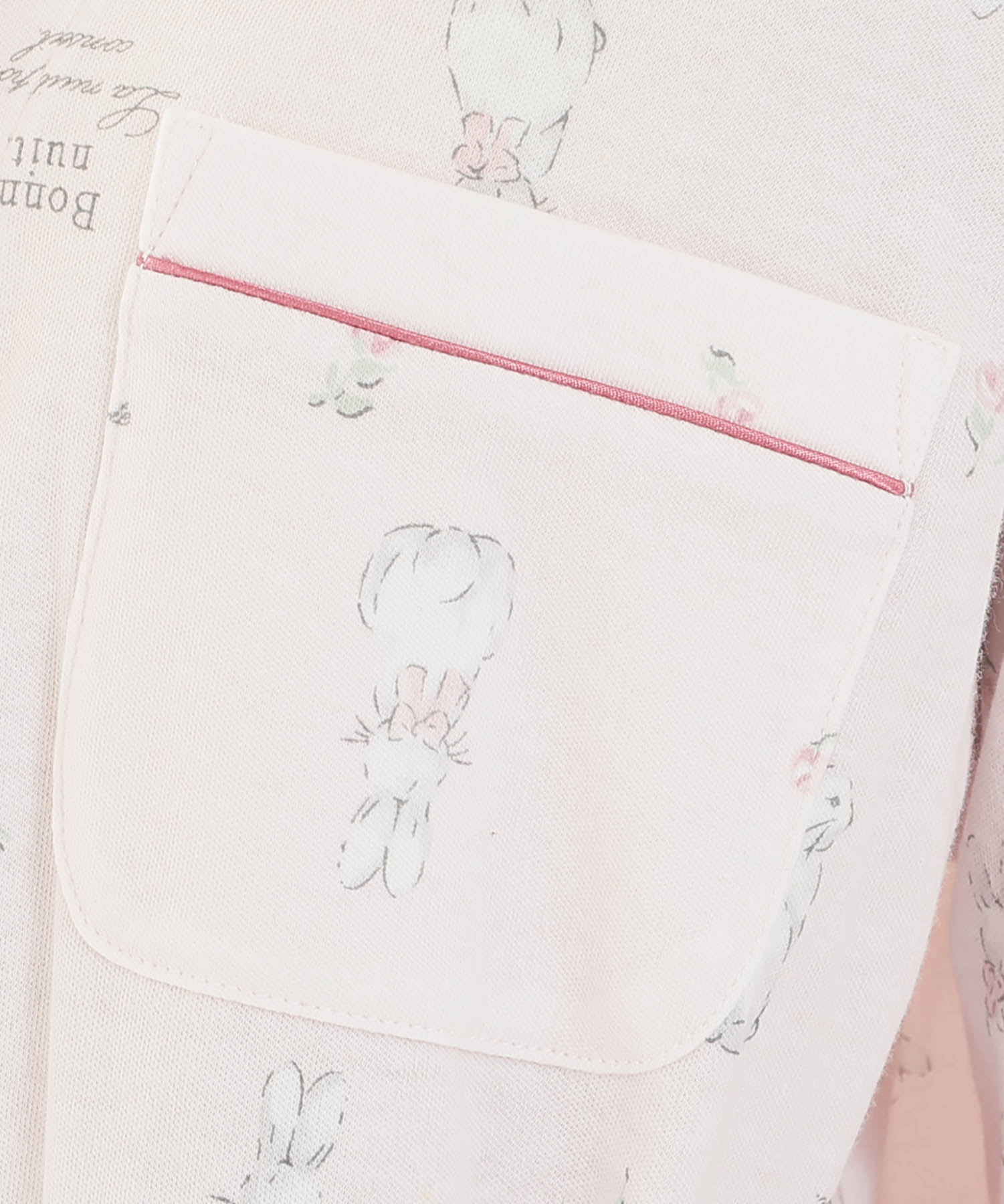 スムースうさぎローズシャツパジャマ_パジャマ&ルームウェア-セットアップ_ピンク_4