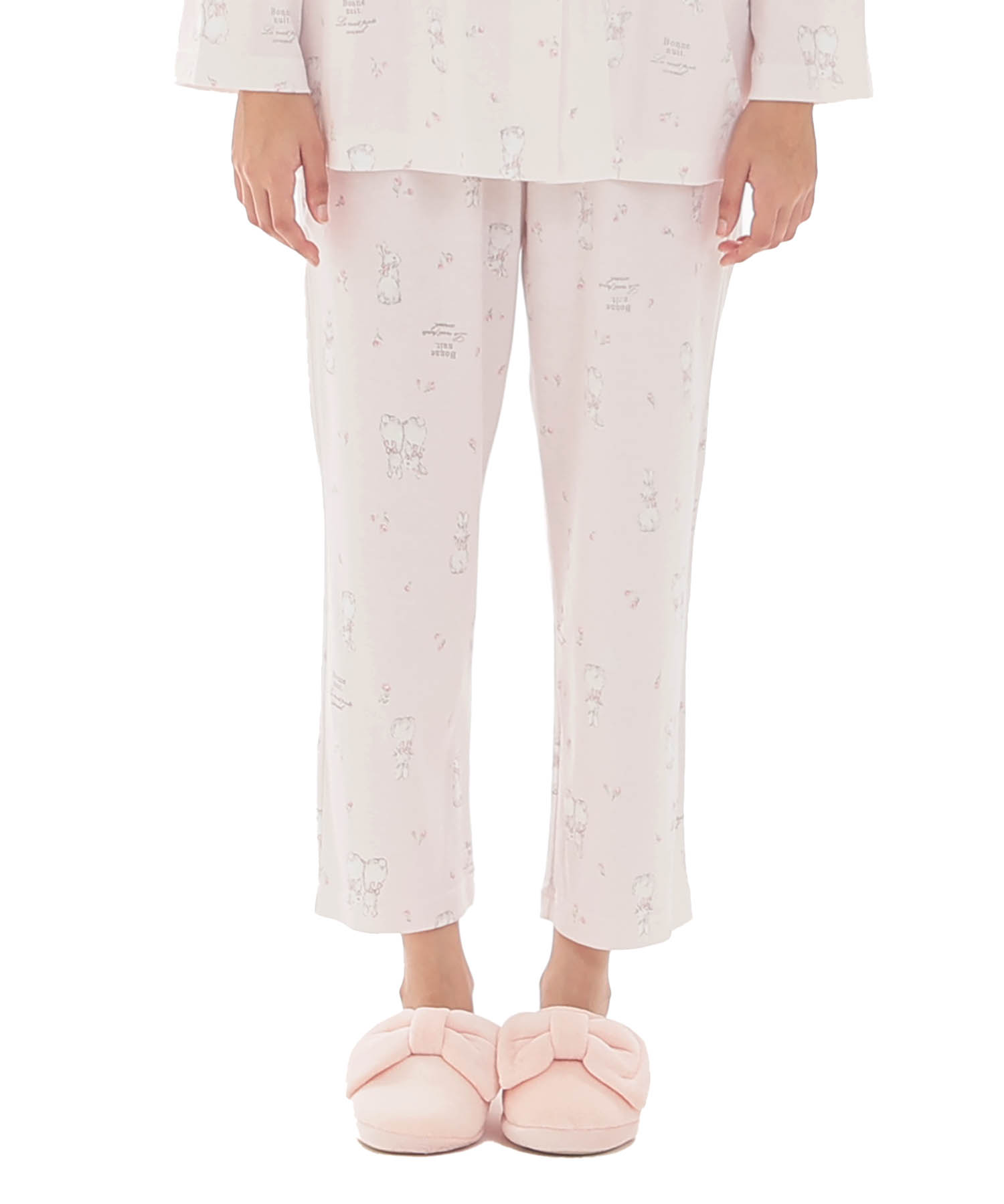 スムースうさぎローズシャツパジャマ_パジャマ&ルームウェア-セットアップ_ピンク_5