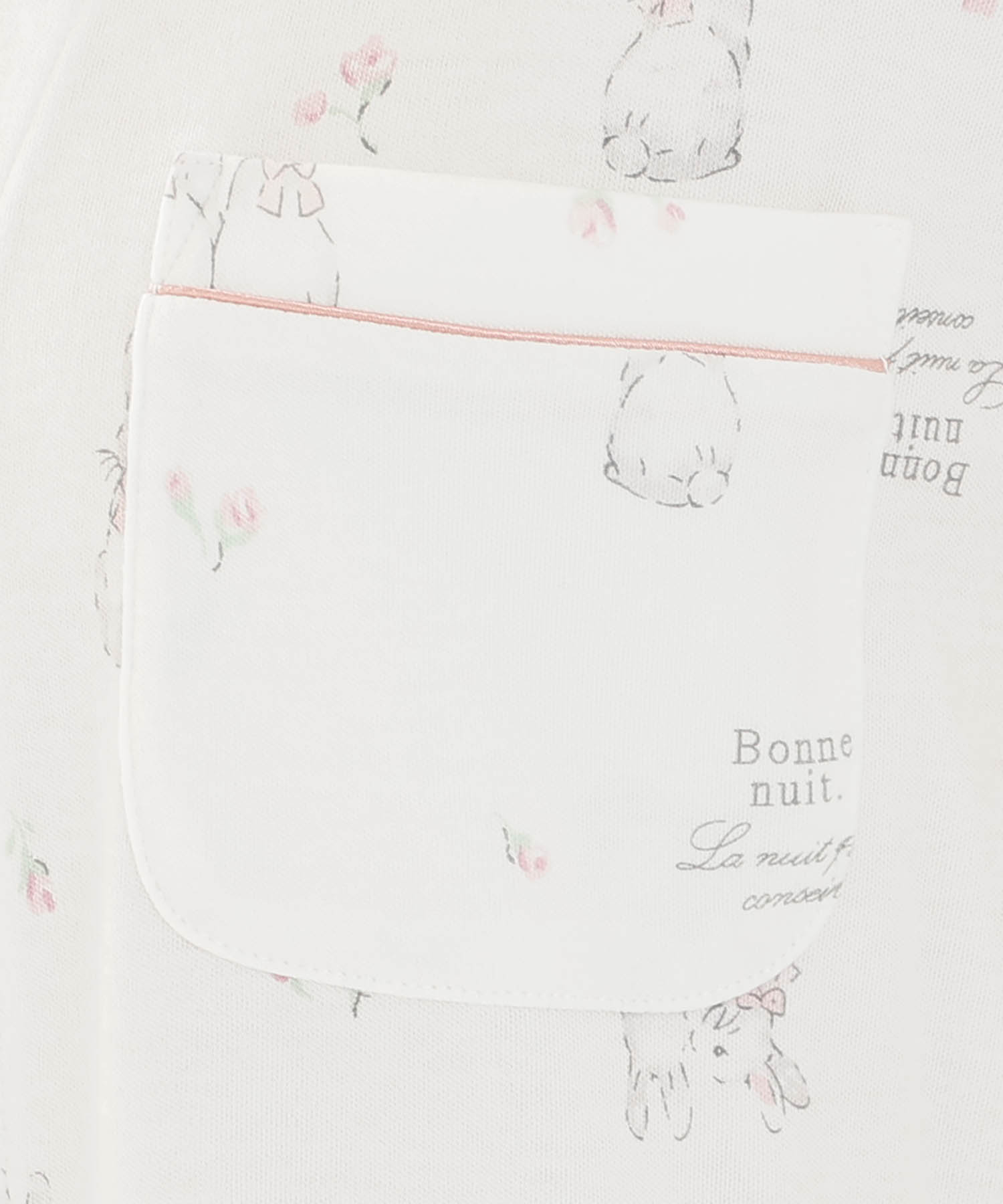 スムースうさぎローズシャツパジャマ_パジャマ&ルームウェア-セットアップ_ホワイト_4