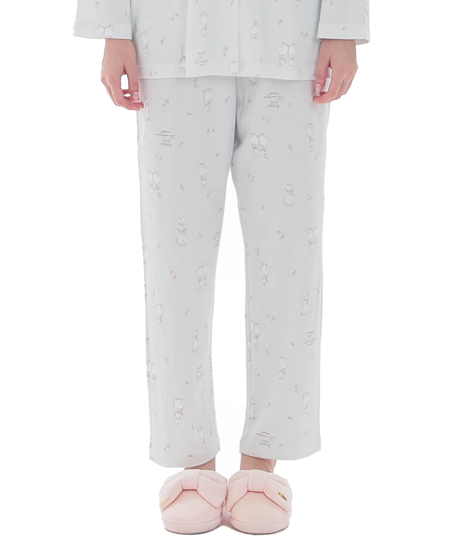 スムースうさぎローズシャツパジャマ_パジャマ&ルームウェア-セットアップ_ブルー_5