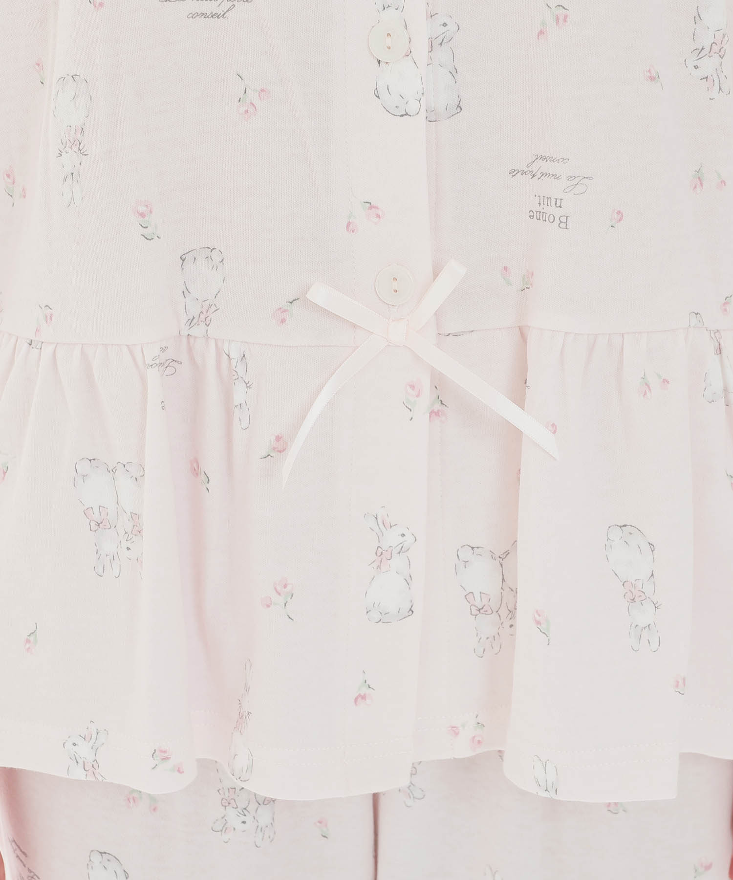スムースうさぎローズペプラムパジャマ_パジャマ&ルームウェア-セットアップ_ピンク_4