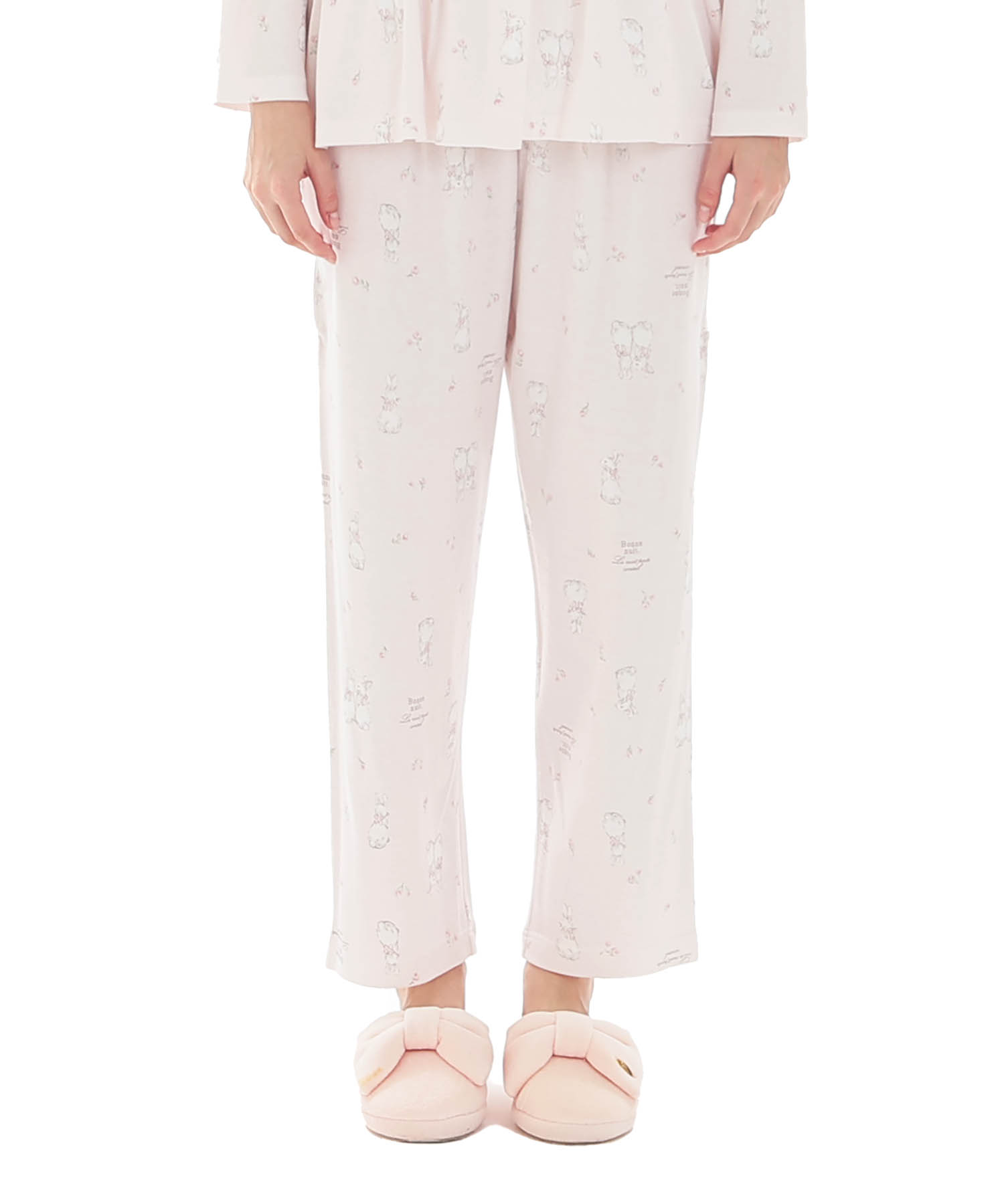 スムースうさぎローズペプラムパジャマ_パジャマ&ルームウェア-セットアップ_ピンク_5