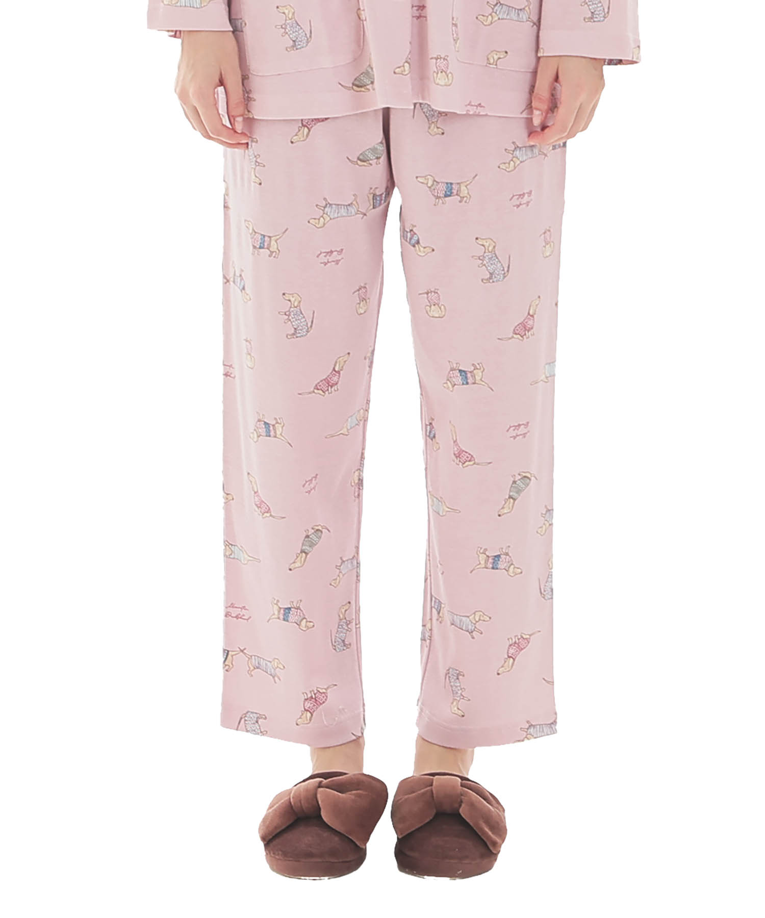 スムースダックスフンドシャツパジャマ_パジャマ&ルームウェア-セットアップ_ピンク_5