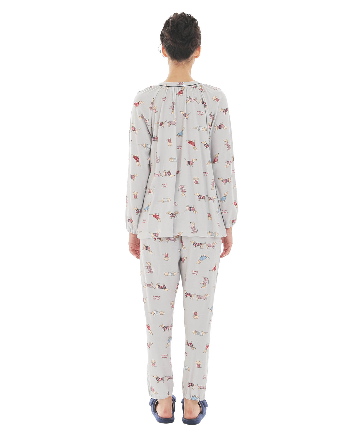 スムースダックスフンドパジャマ_パジャマ&ルームウェア-セットアップ_グレー_7
