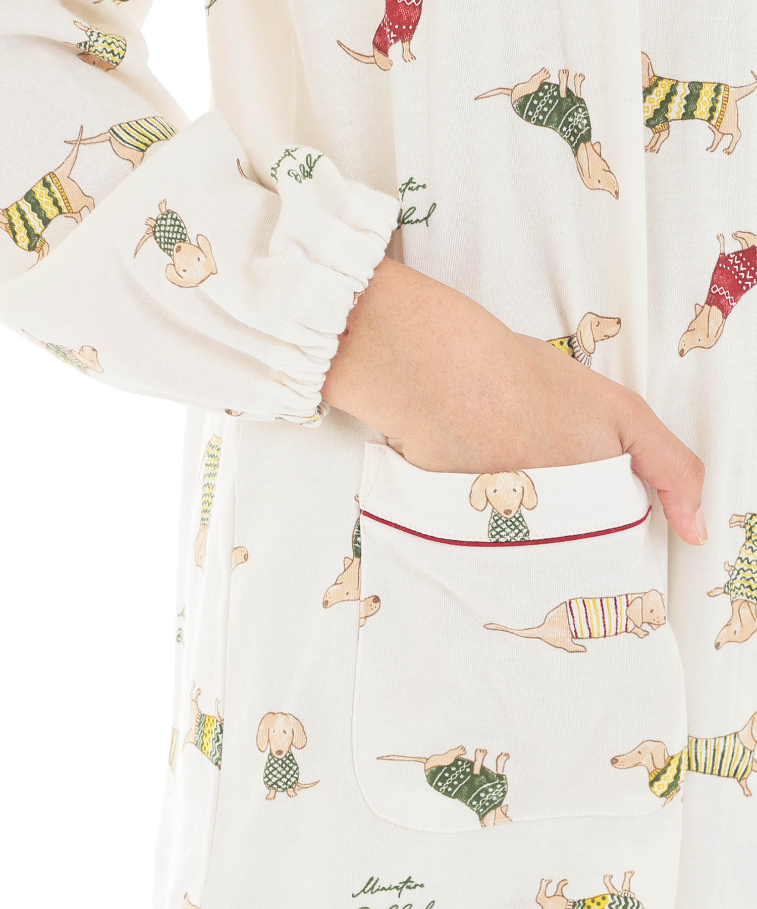 スムースダックスフンドパジャマ_パジャマ&ルームウェア-セットアップ_ホワイト_4