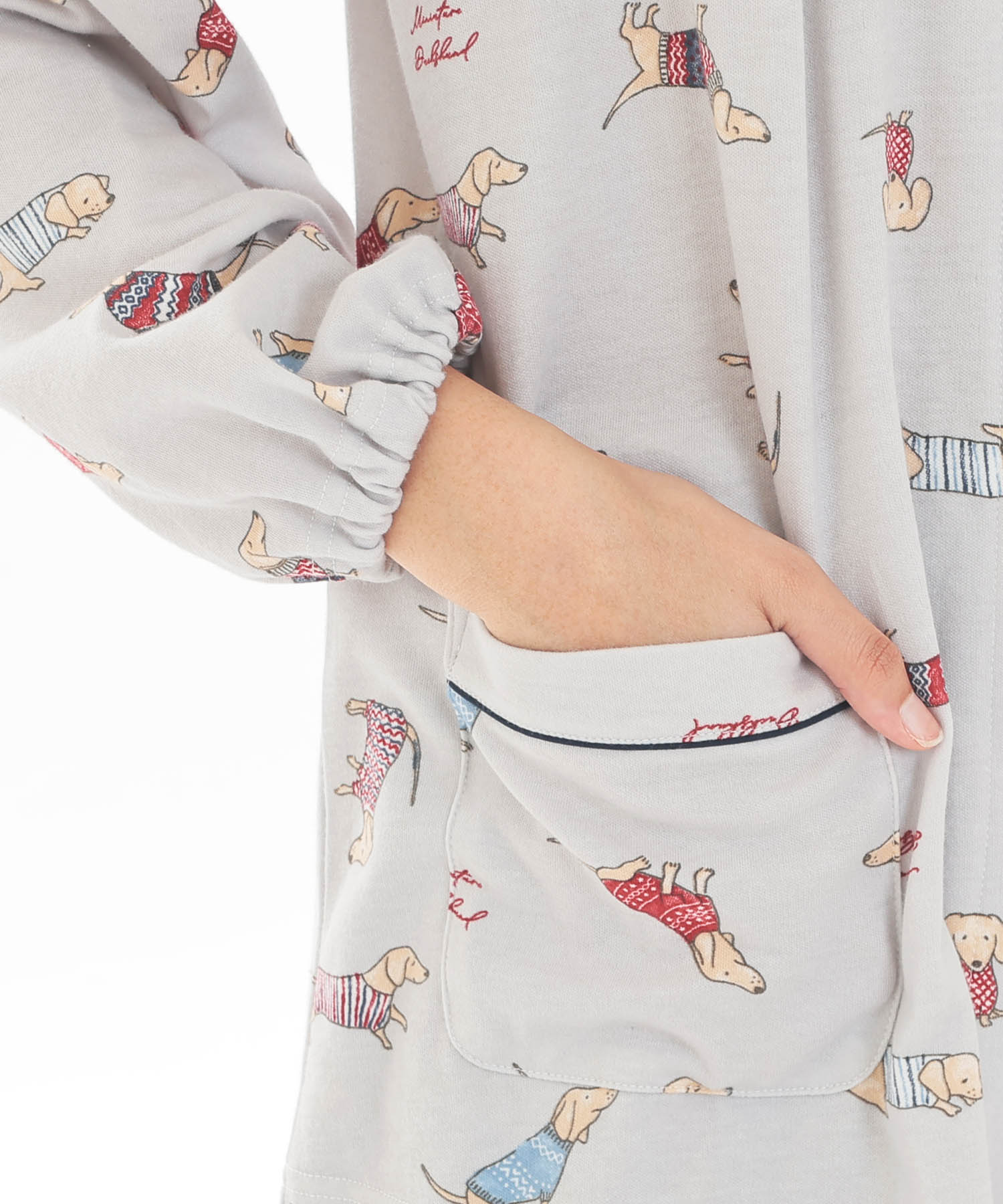 スムースダックスフンドパジャマ_パジャマ&ルームウェア-セットアップ_グレー_4