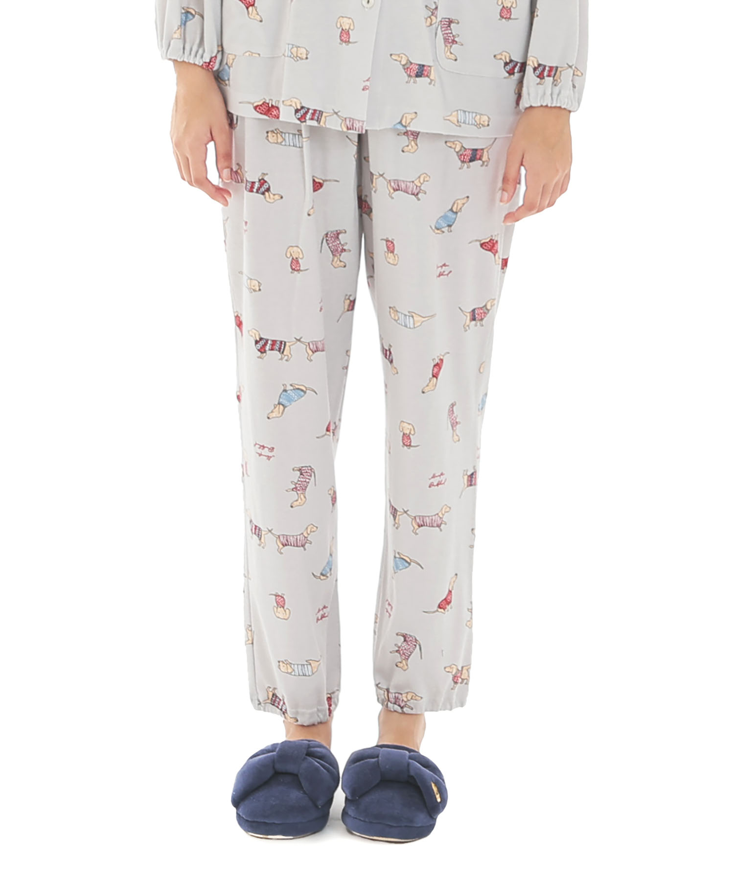 スムースダックスフンドパジャマ_パジャマ&ルームウェア-セットアップ_グレー_5