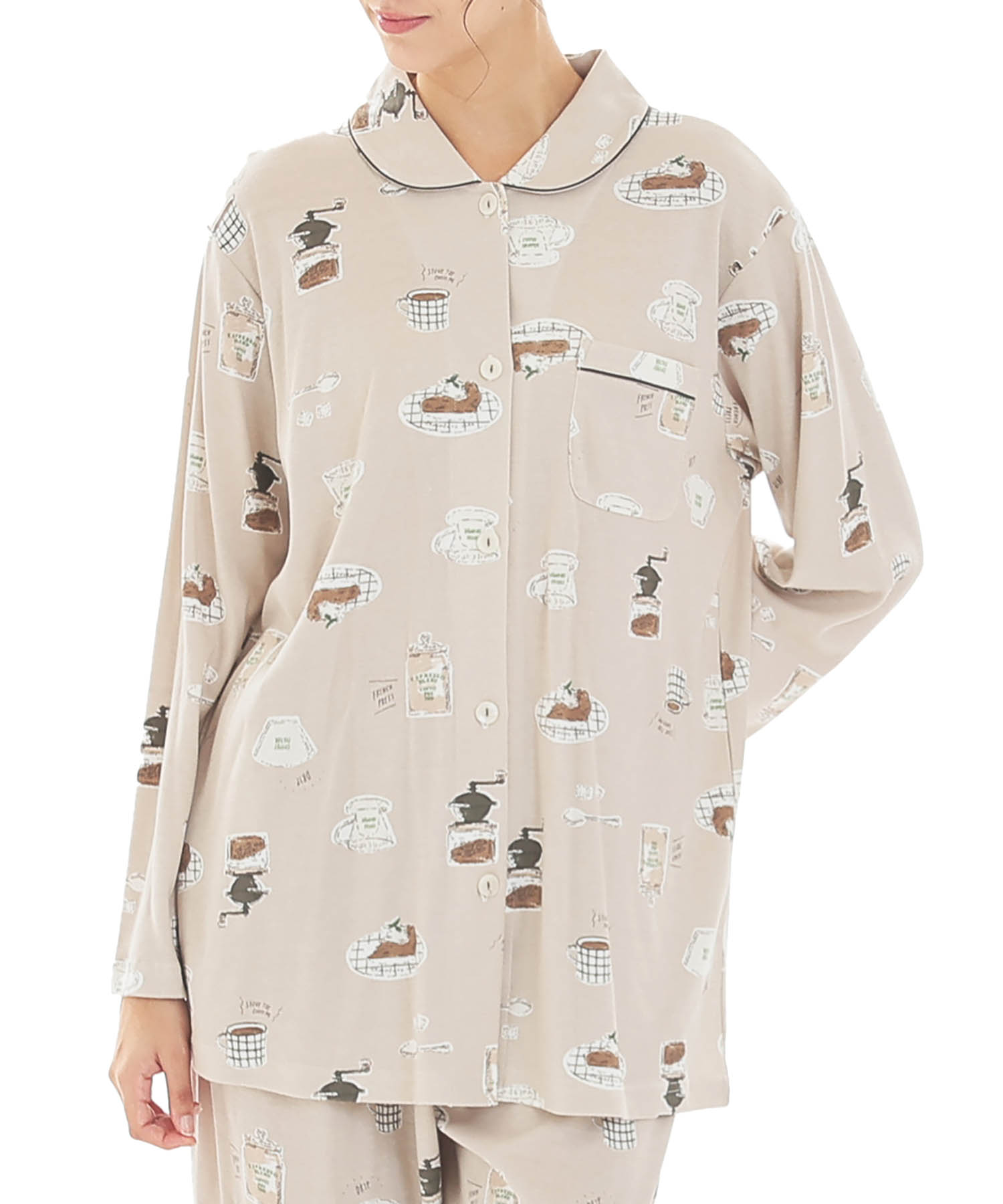 スムースコーヒーシャツパジャマ