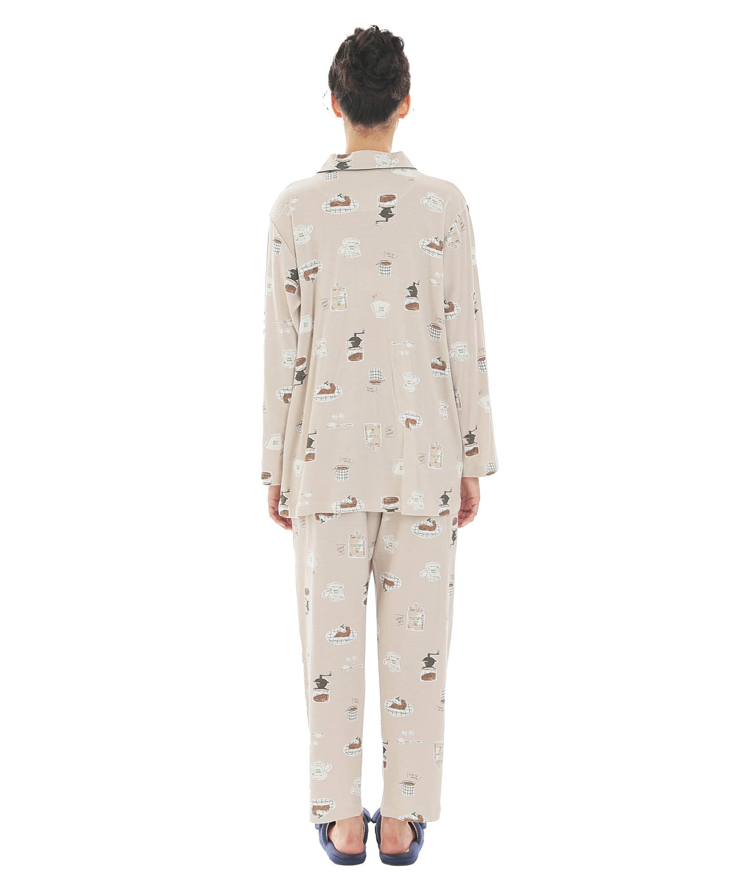 スムースコーヒーシャツパジャマ_パジャマ&ルームウェア-セットアップ_ブラウン_6