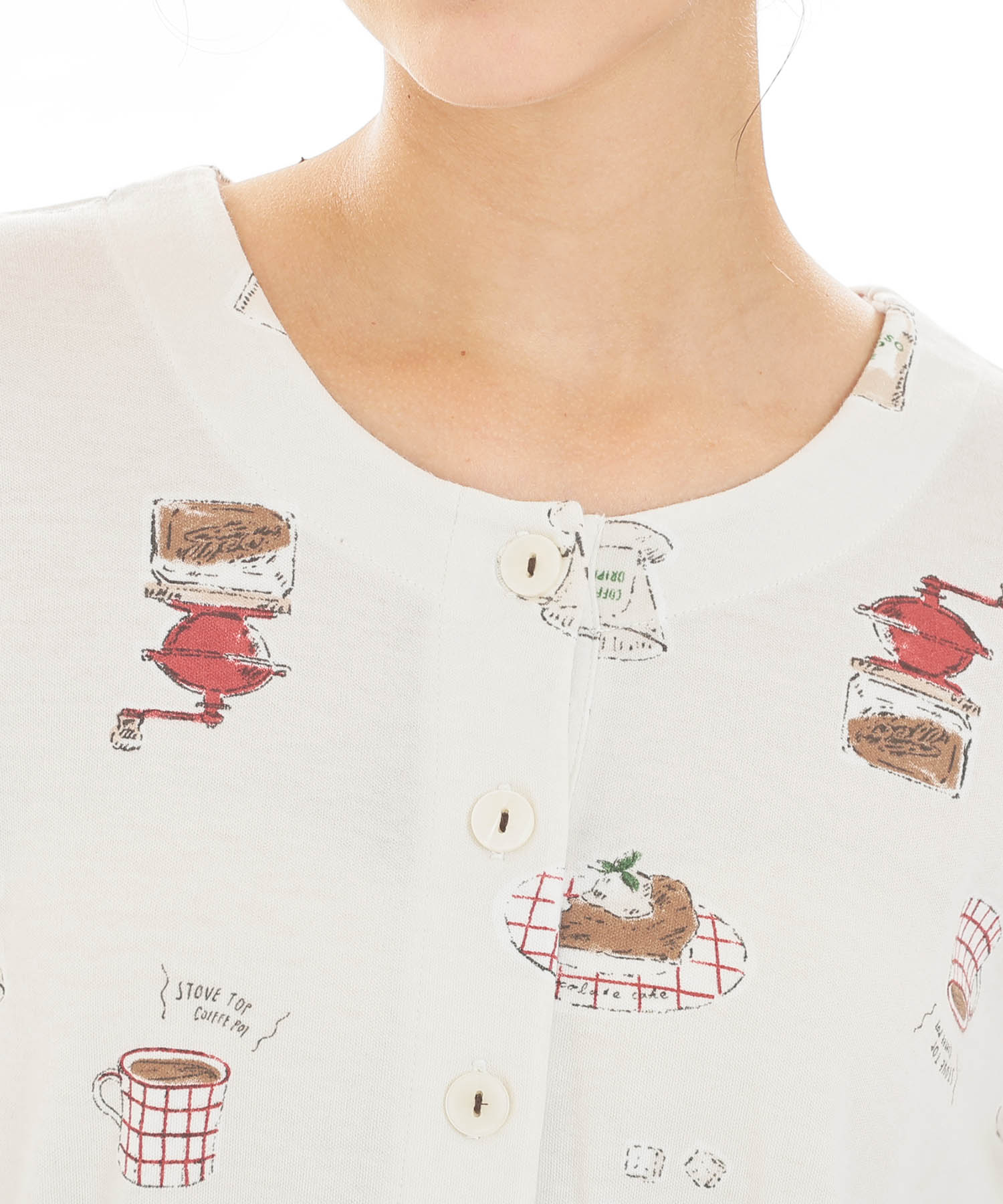 スムースコーヒーチュニックパジャマ_パジャマ&ルームウェア-セットアップ_ホワイト_3