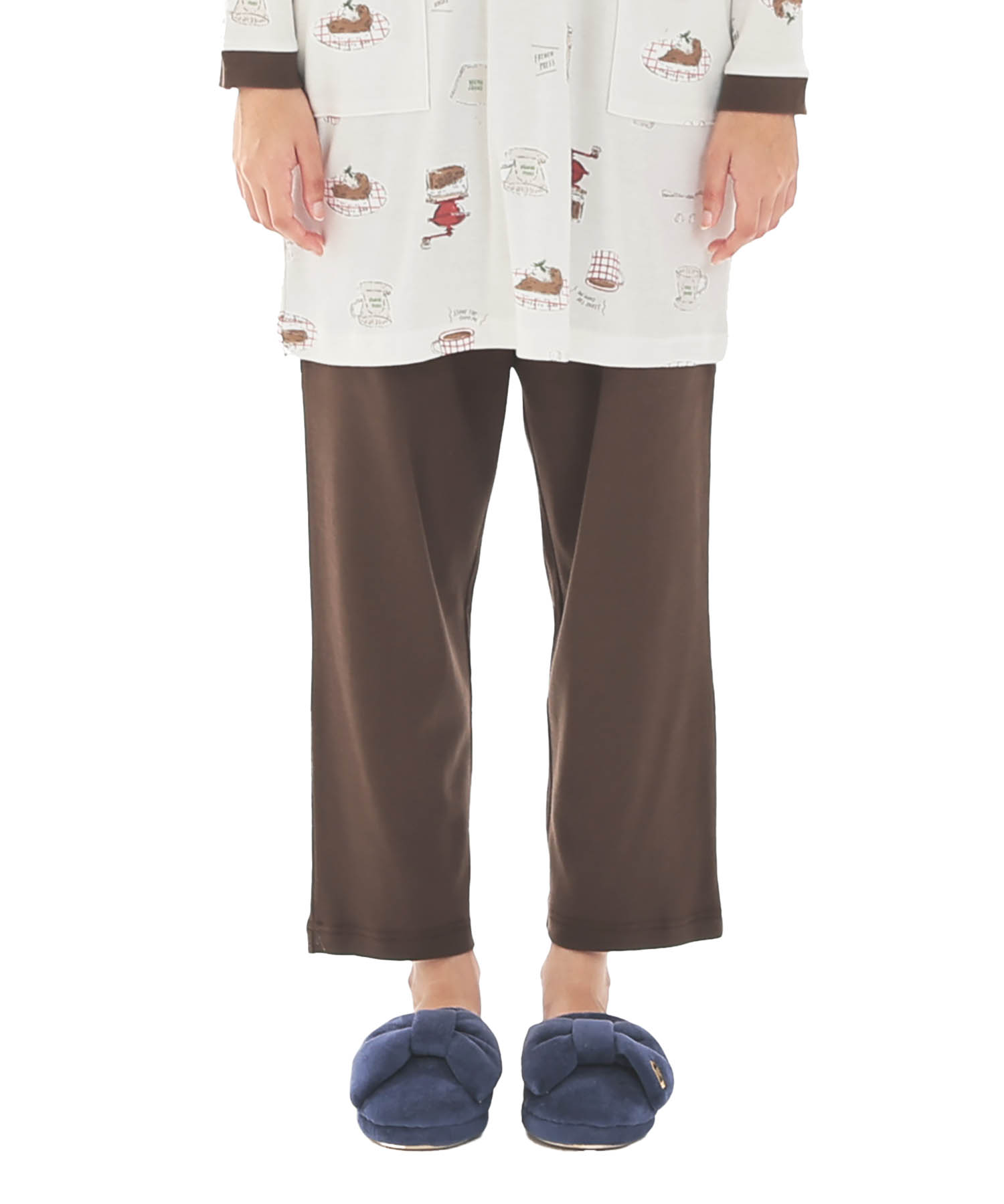 スムースコーヒーチュニックパジャマ_パジャマ&ルームウェア-セットアップ_ホワイト_5