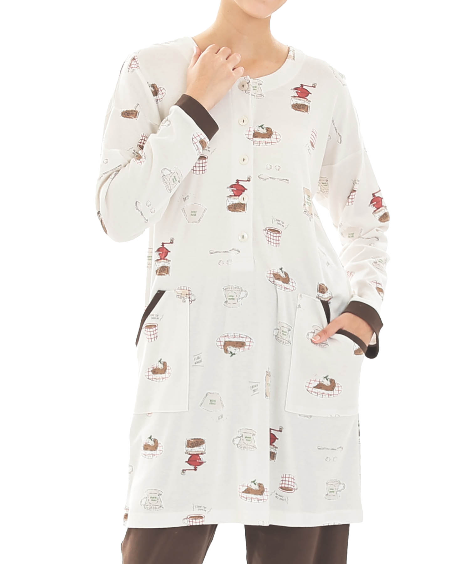 スムースコーヒーチュニックパジャマ