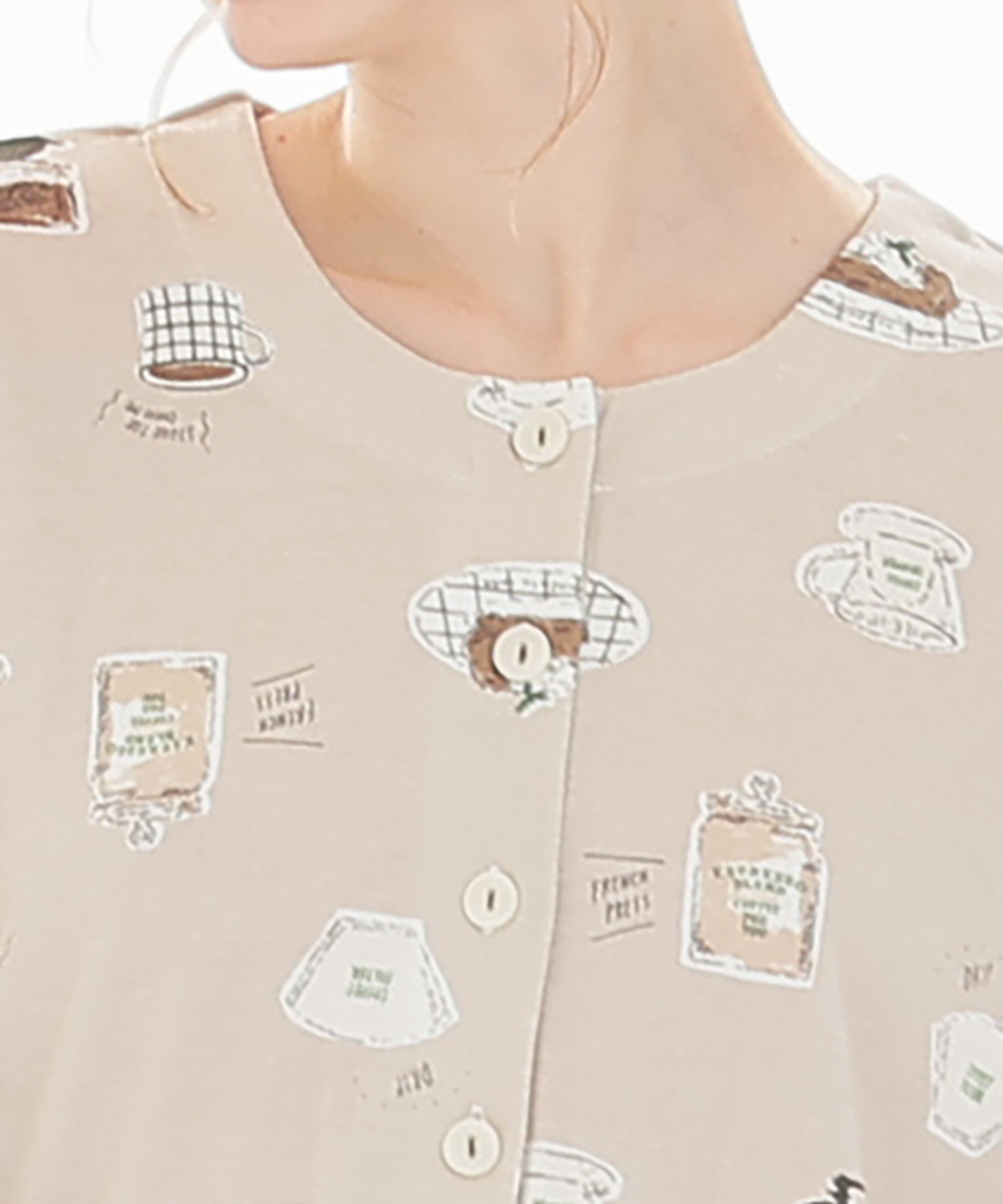 スムースコーヒーチュニックパジャマ_パジャマ&ルームウェア-セットアップ_ブラウン_3