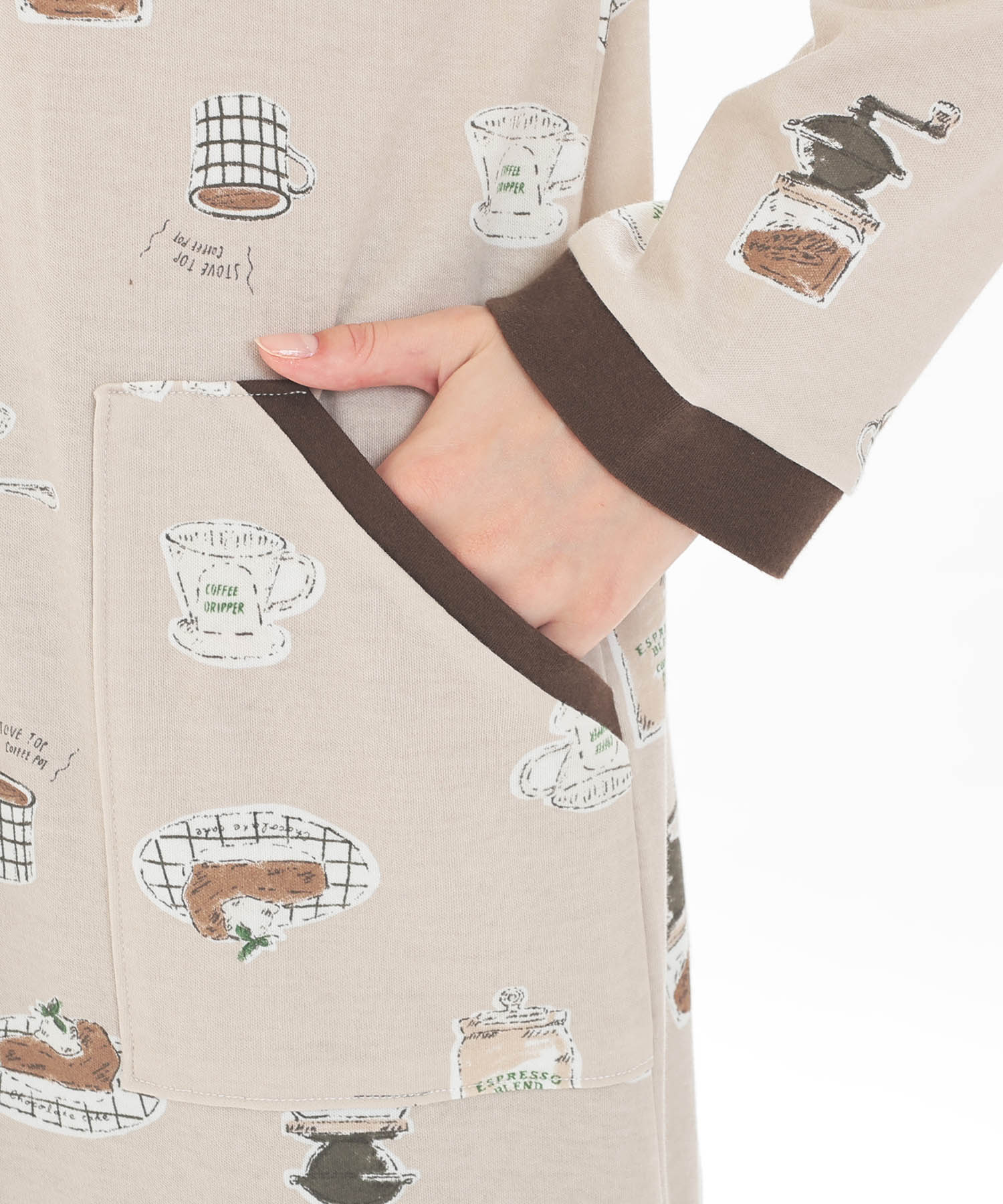 スムースコーヒーチュニックパジャマ_パジャマ&ルームウェア-セットアップ_ブラウン_4