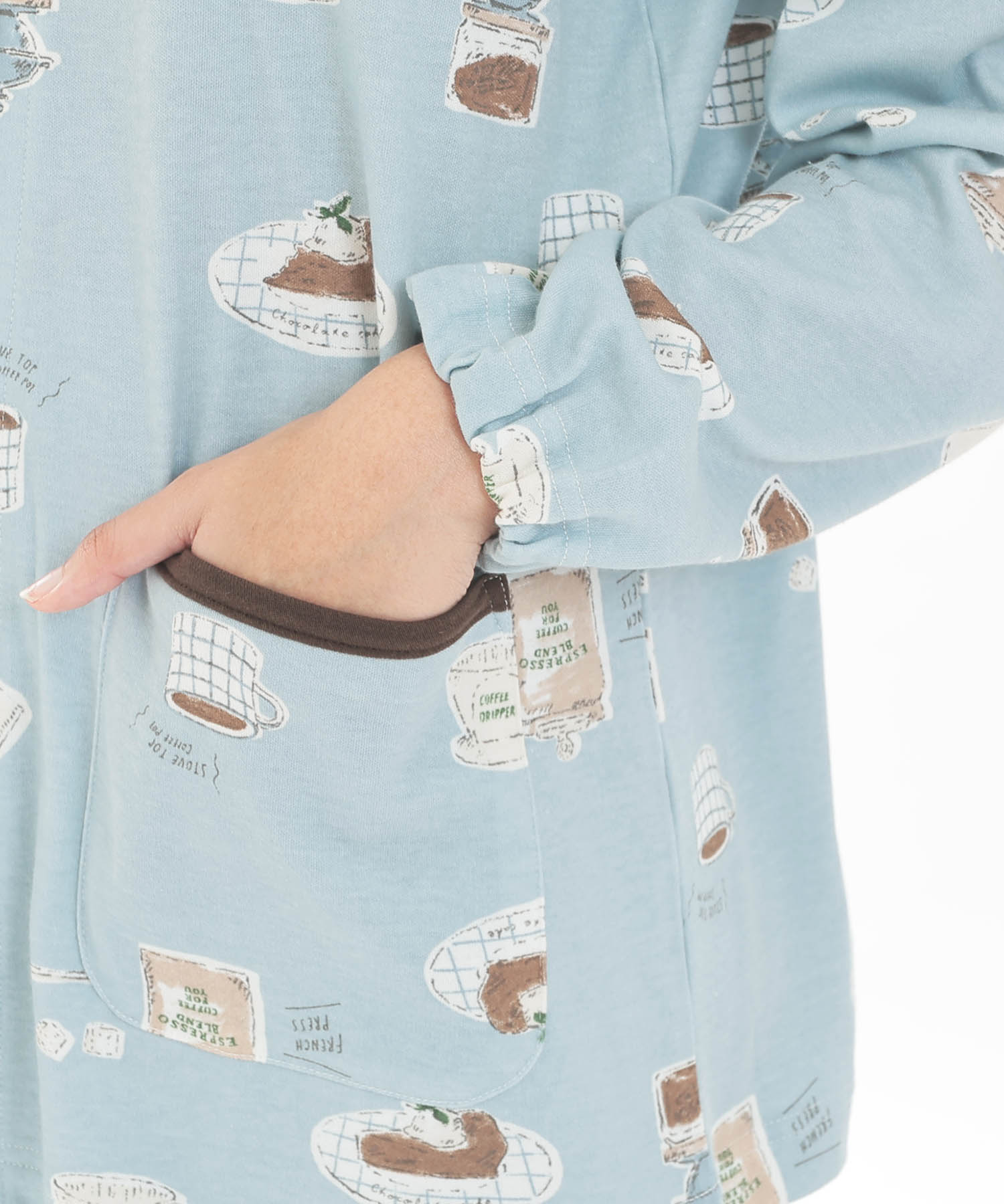 スムースコーヒーパジャマ_パジャマ&ルームウェア-セットアップ_ブルー_4