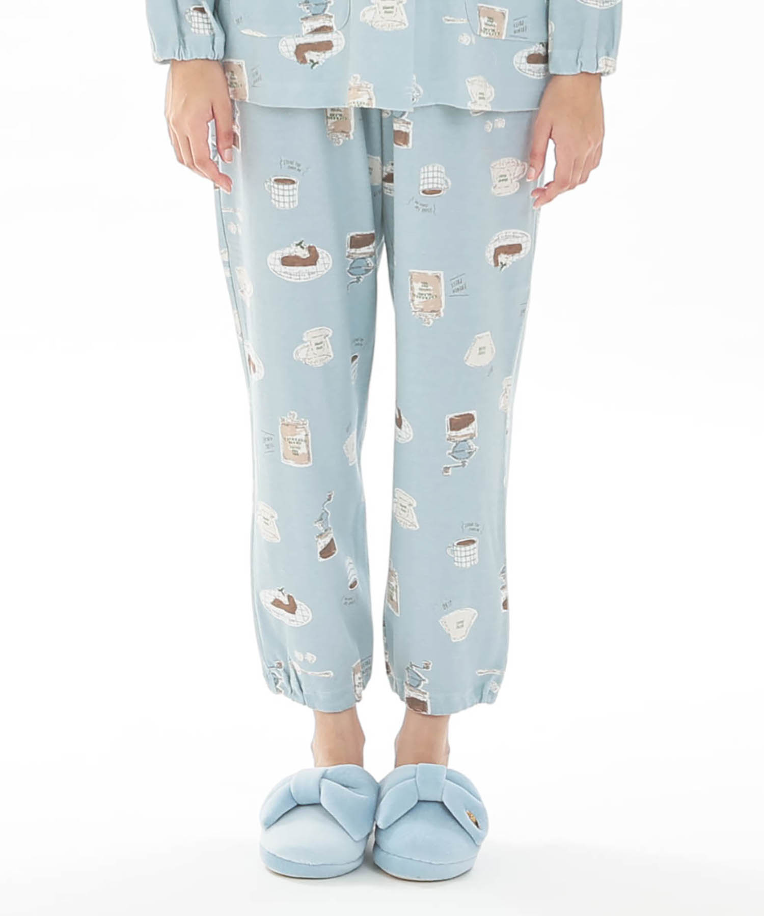 スムースコーヒーパジャマ_パジャマ&ルームウェア-セットアップ_ブルー_5