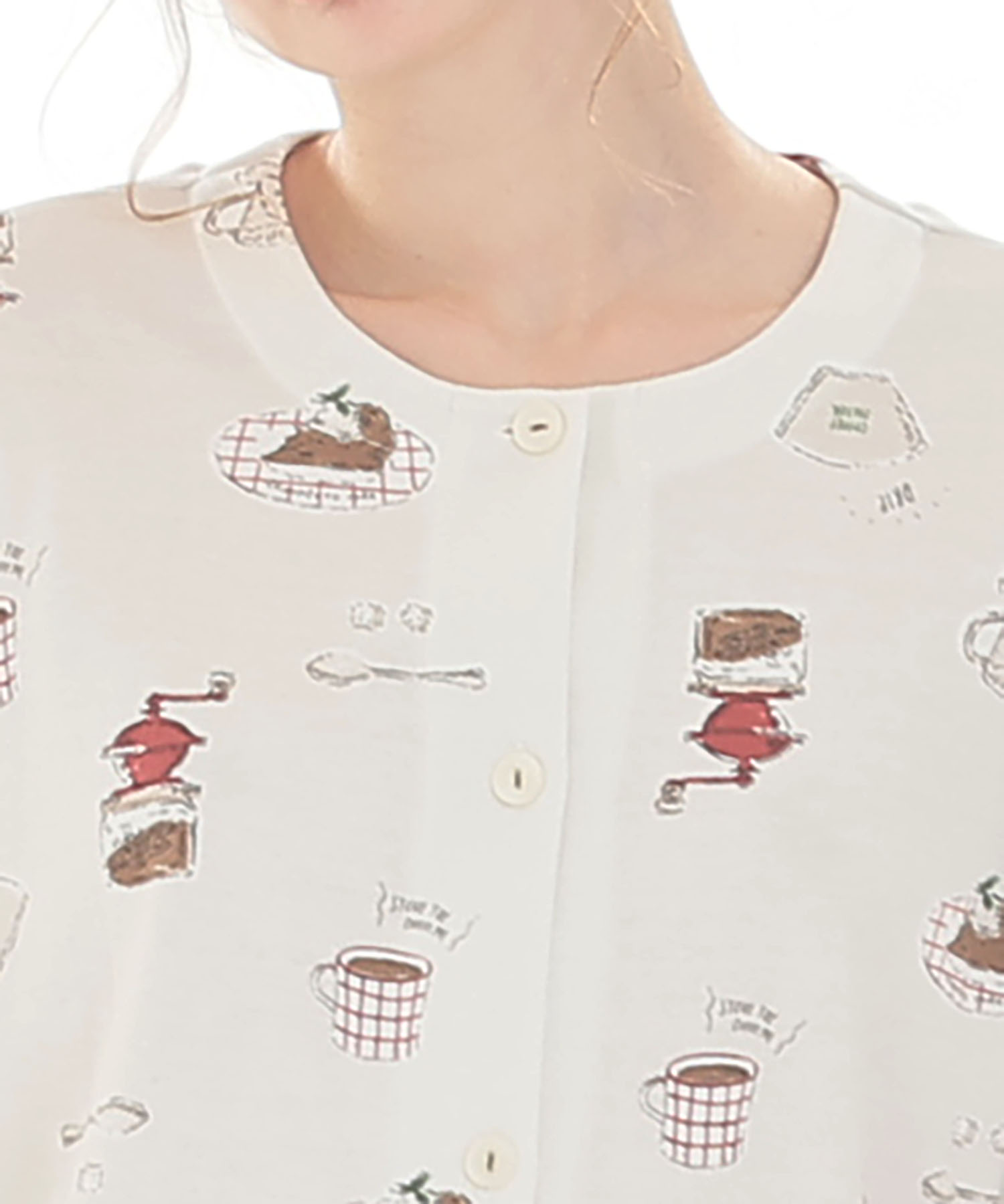 スムースコーヒーパジャマ_パジャマ&ルームウェア-セットアップ_ホワイト_3