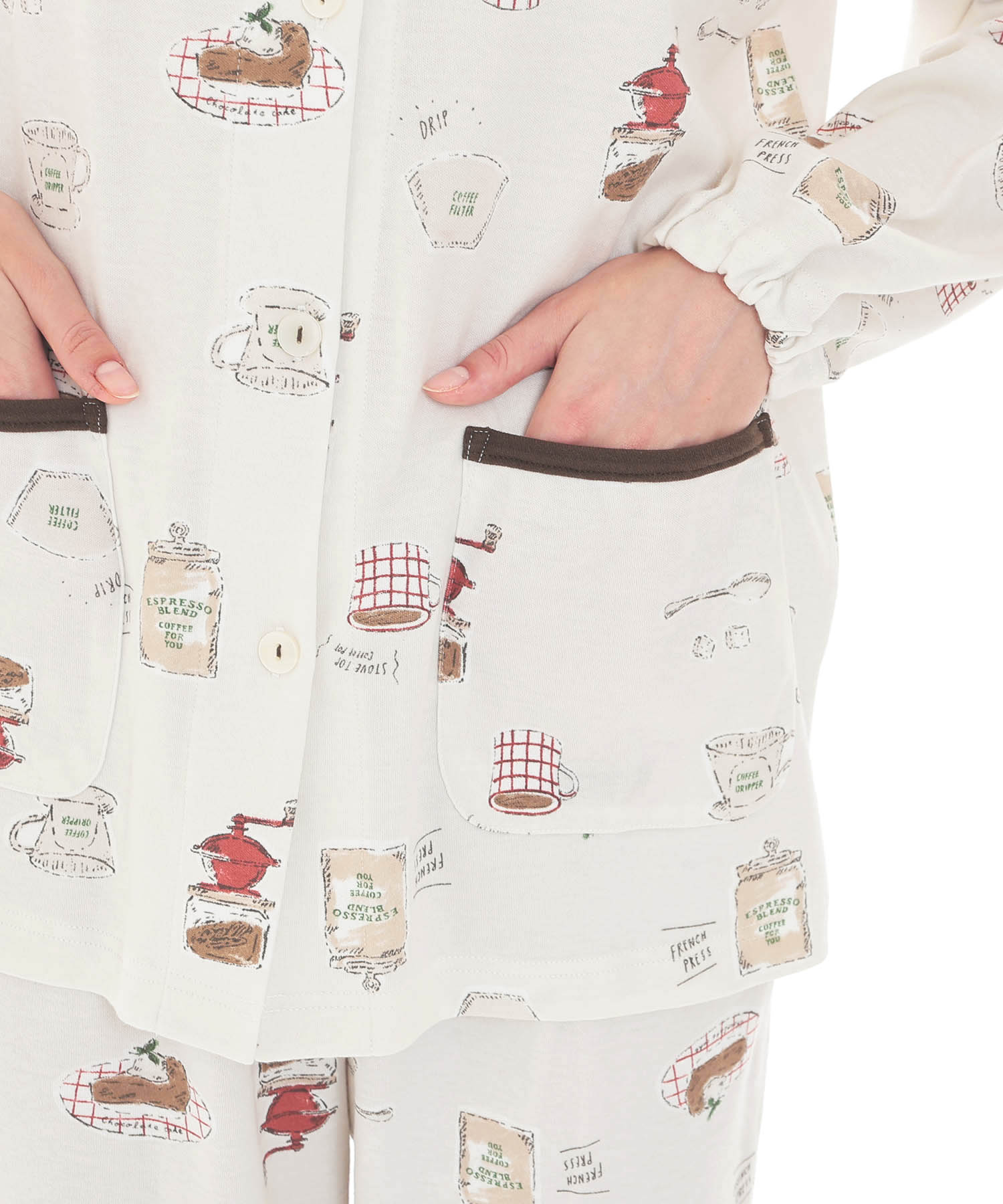 スムースコーヒーパジャマ_パジャマ&ルームウェア-セットアップ_ホワイト_4