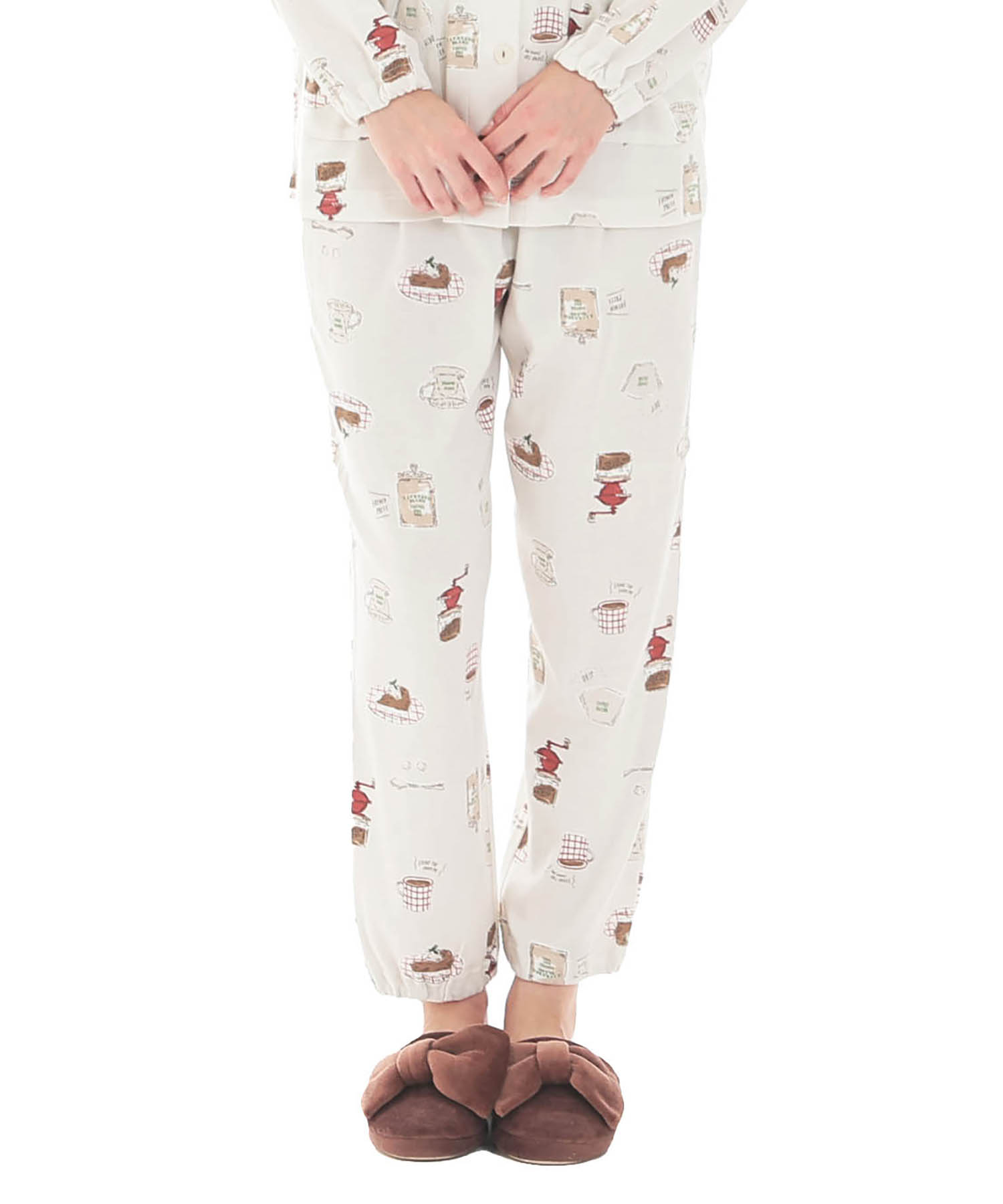 スムースコーヒーパジャマ_パジャマ&ルームウェア-セットアップ_ホワイト_5