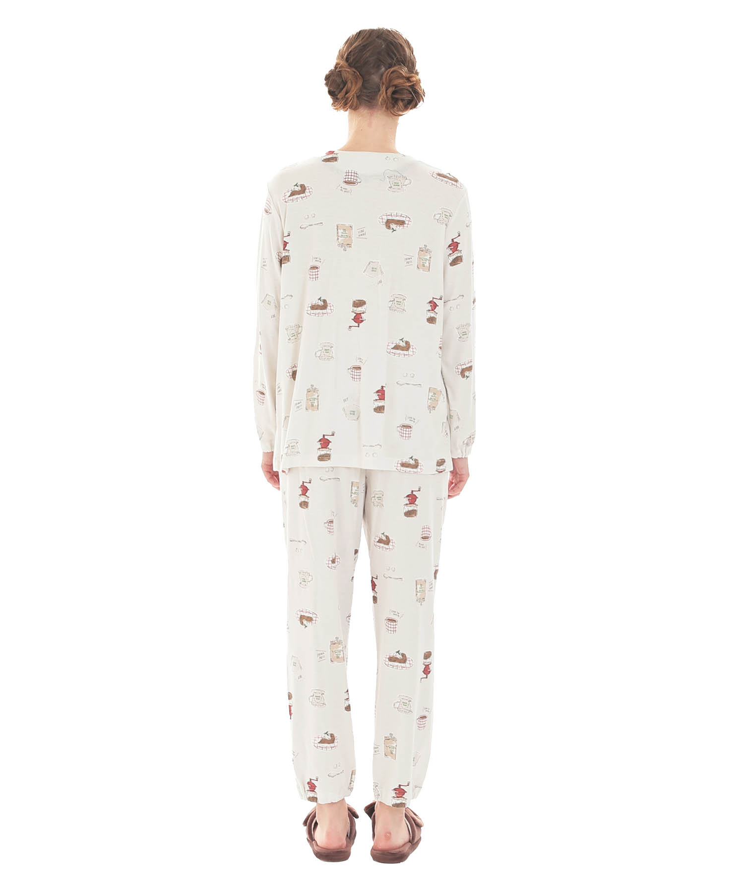 スムースコーヒーパジャマ_パジャマ&ルームウェア-セットアップ_ホワイト_7