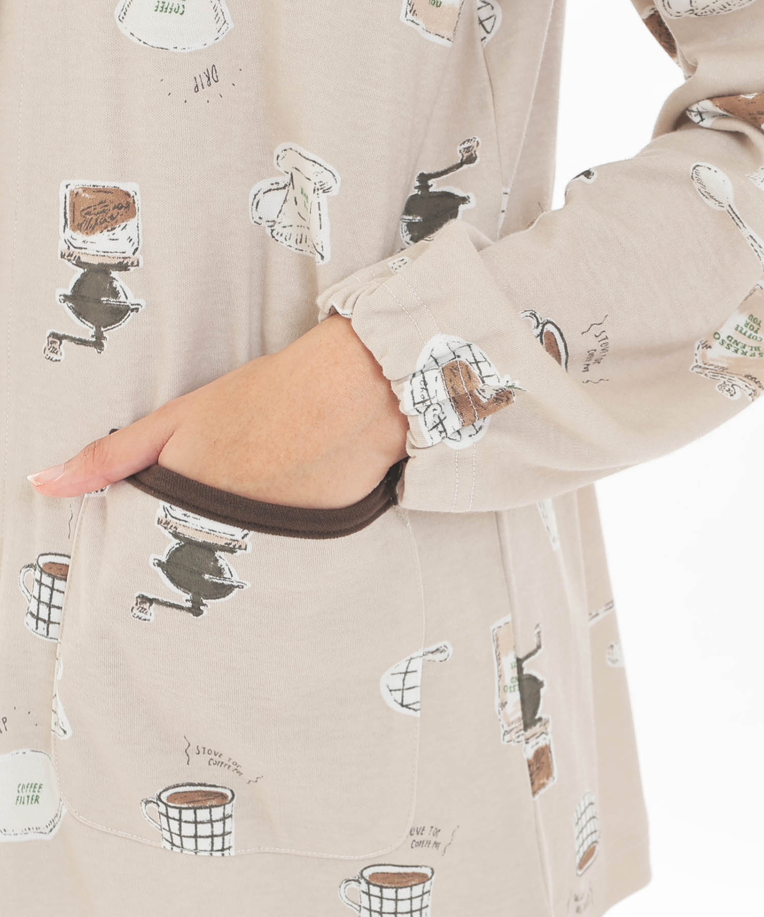 スムースコーヒーパジャマ_パジャマ&ルームウェア-セットアップ_ブラウン_4