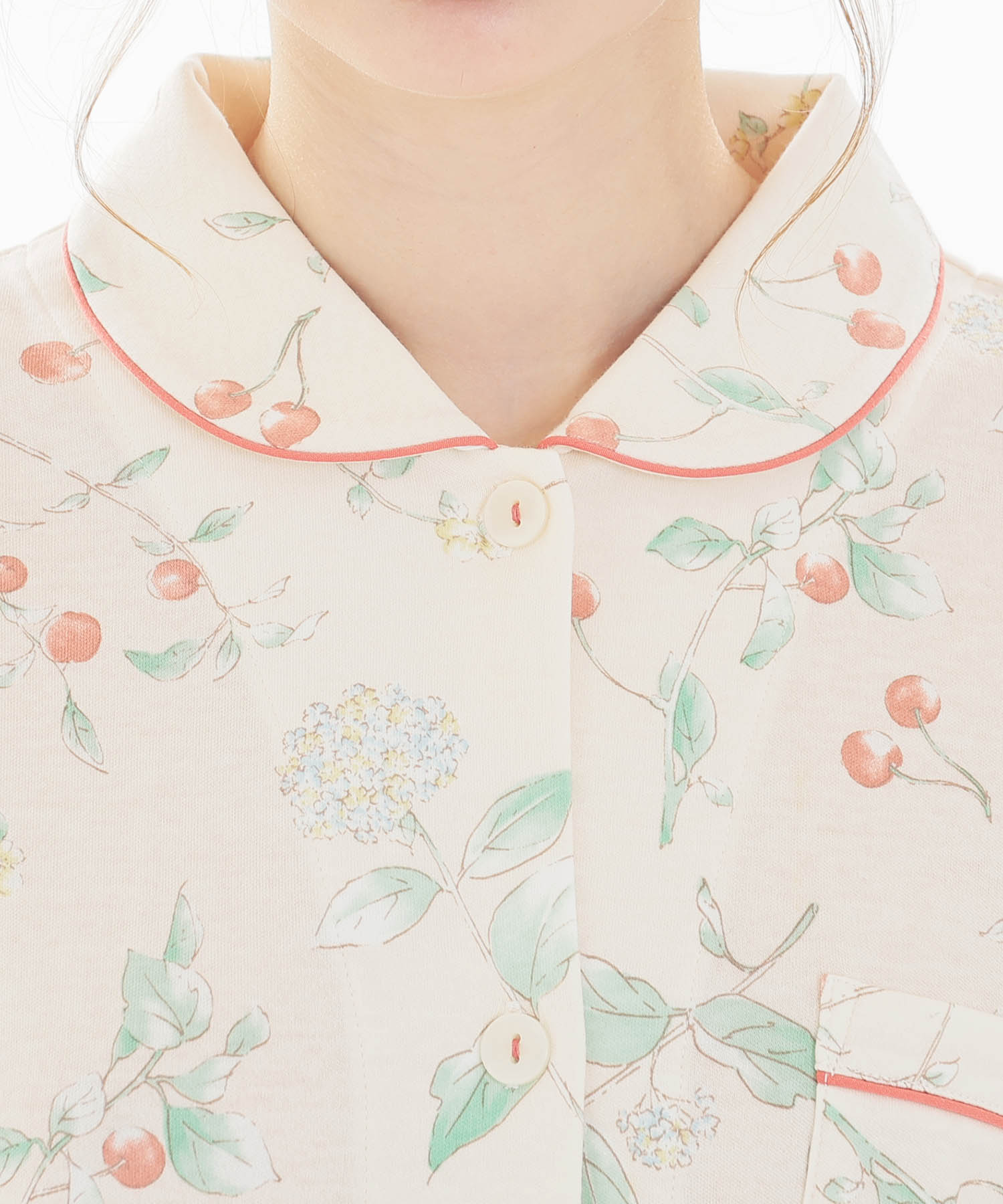 スムースフラワーベリーシャツパジャマ_パジャマ&ルームウェア-セットアップ_オレンジ_3