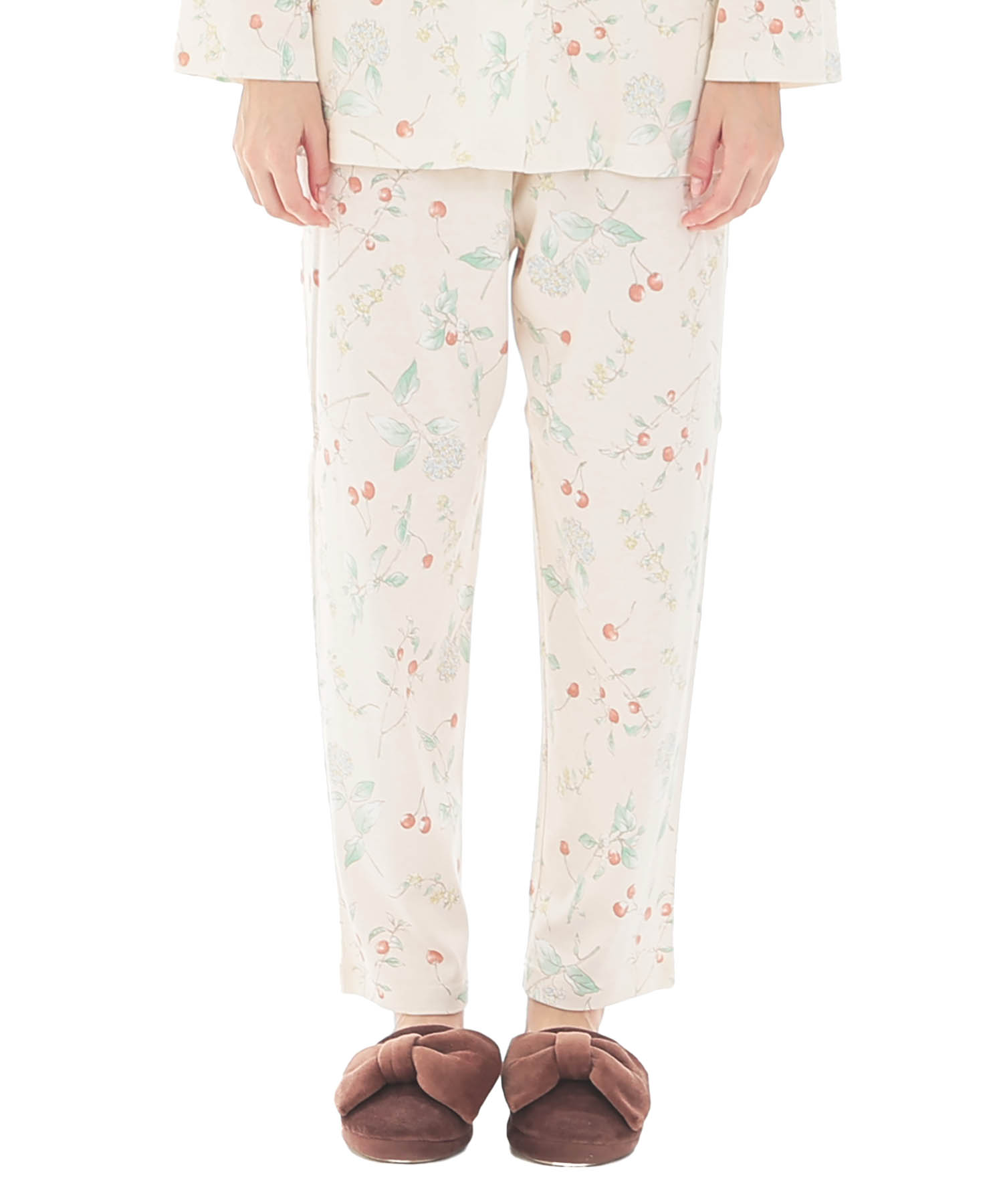 スムースフラワーベリーシャツパジャマ_パジャマ&ルームウェア-セットアップ_オレンジ_5