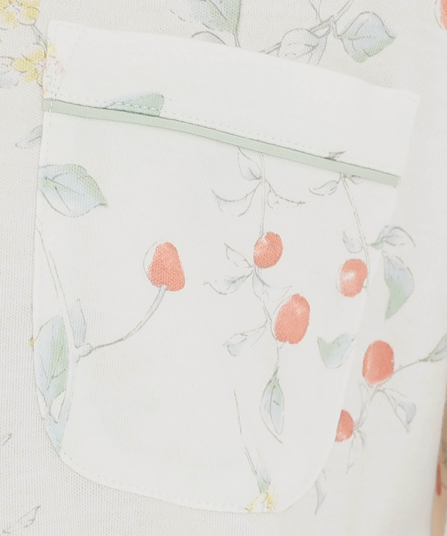 スムースフラワーベリーシャツパジャマ_パジャマ&ルームウェア-セットアップ_ホワイト_4