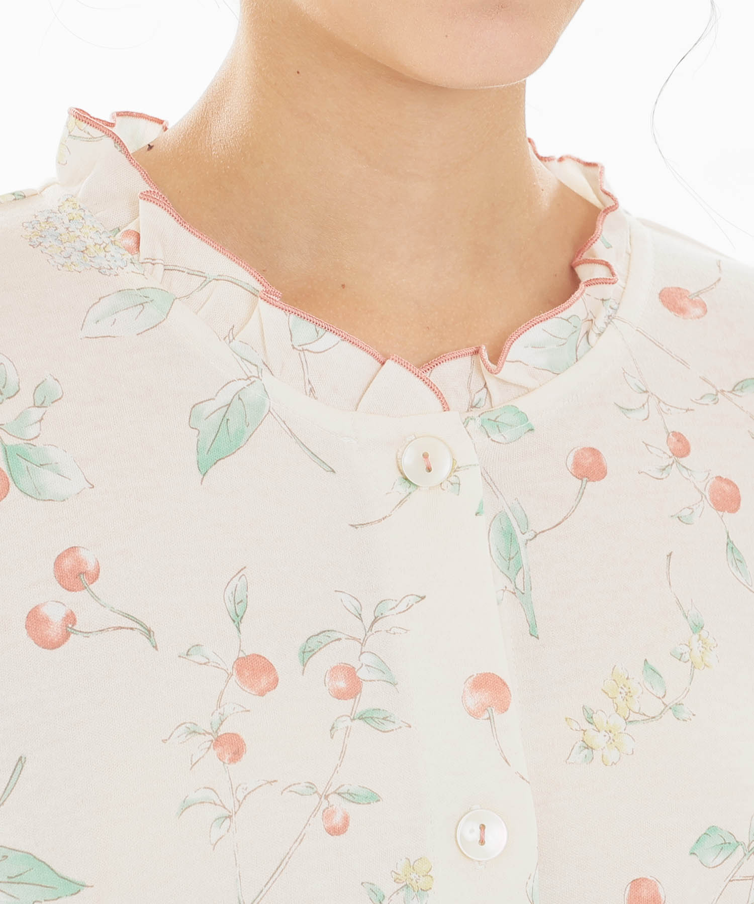 スムースフラワーベリーフリルパジャマ_パジャマ&ルームウェア-セットアップ_オレンジ_3