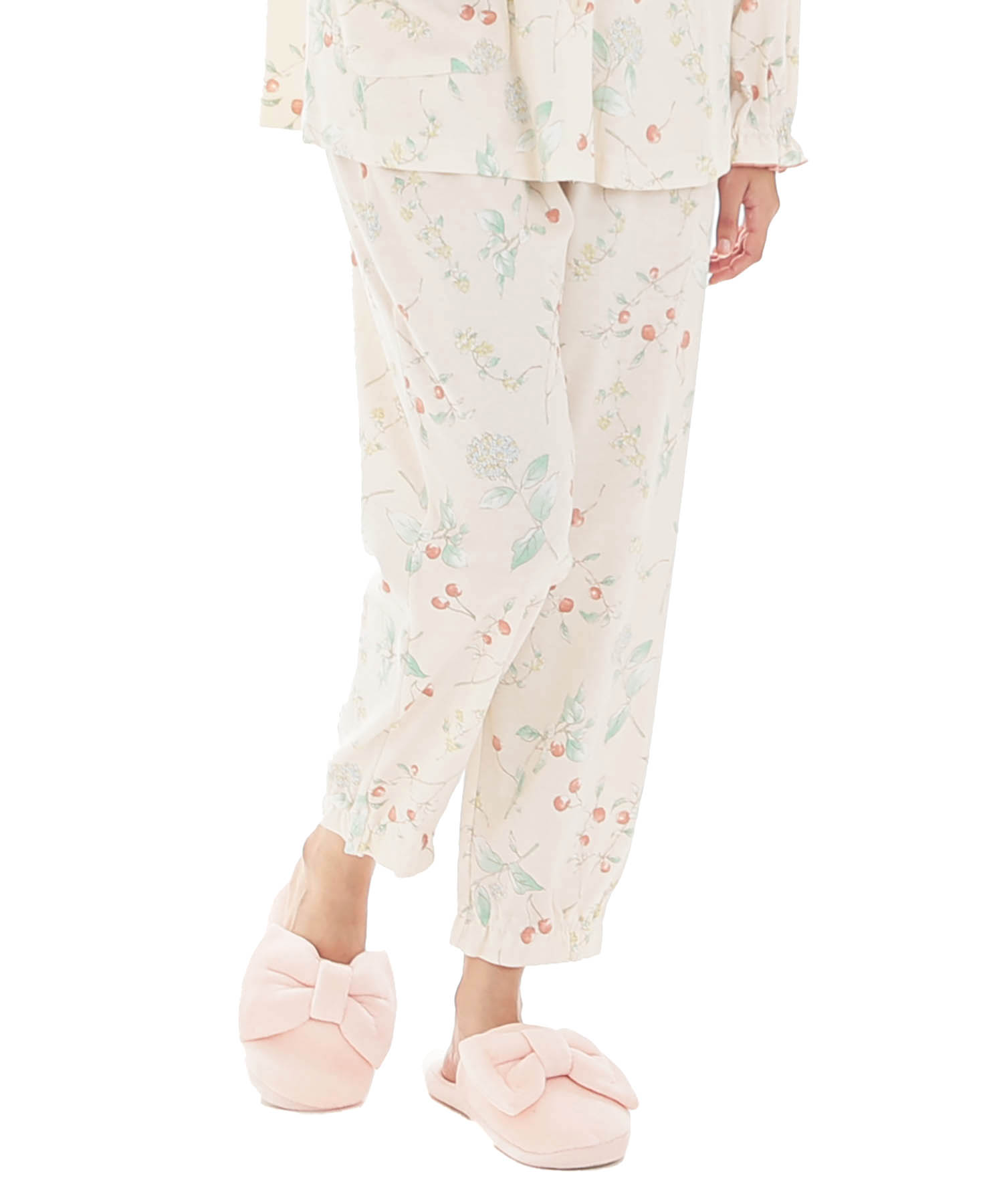 スムースフラワーベリーフリルパジャマ_パジャマ&ルームウェア-セットアップ_オレンジ_5