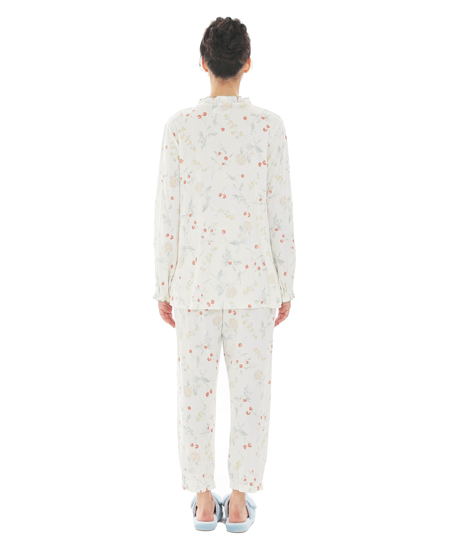 スムースフラワーベリーフリルパジャマ_パジャマ&ルームウェア-セットアップ_ホワイト_8
