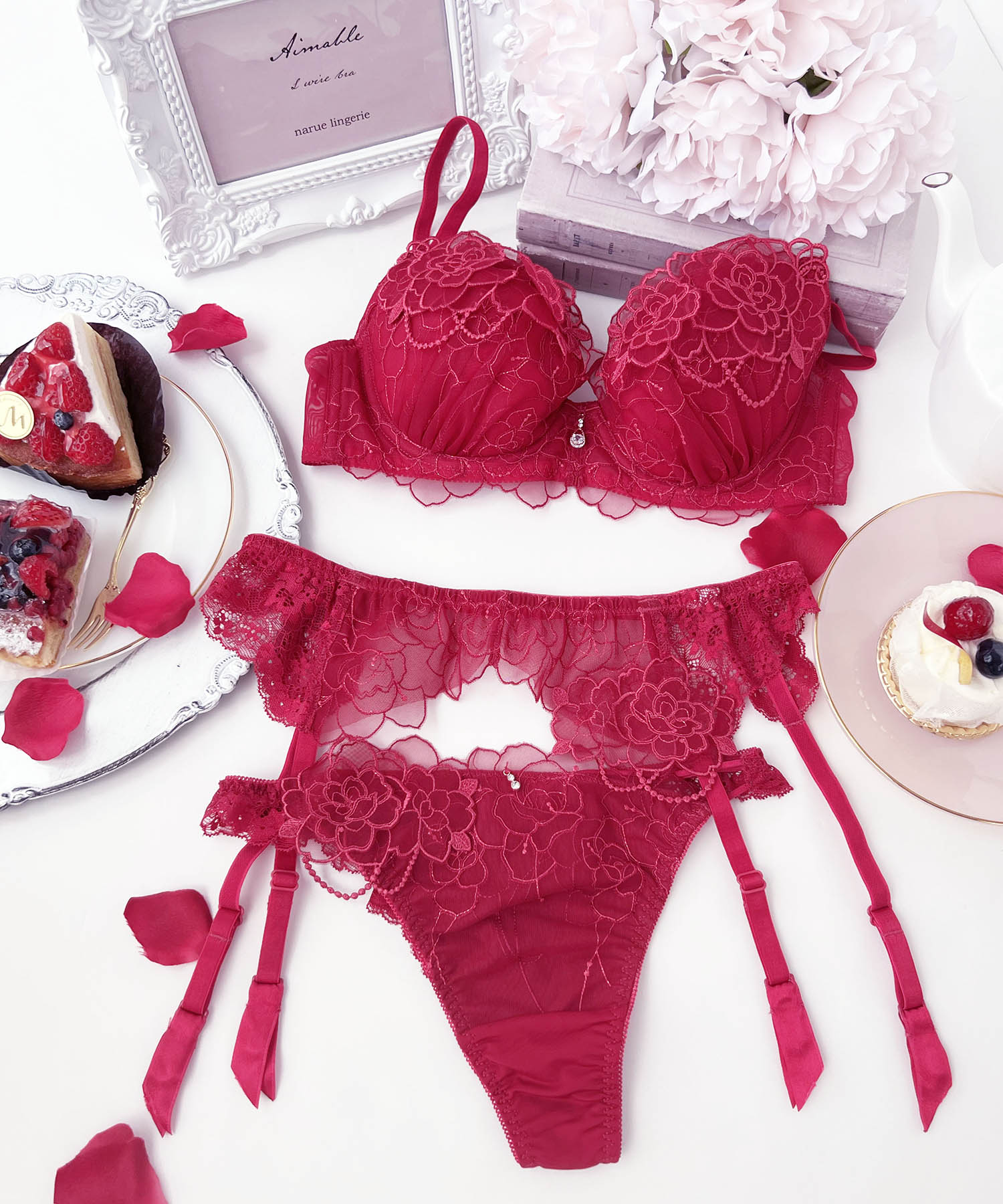 ローザガーターベルト_ランジェリー・下着-ショーツ-デザインショーツ_ボルドー_8