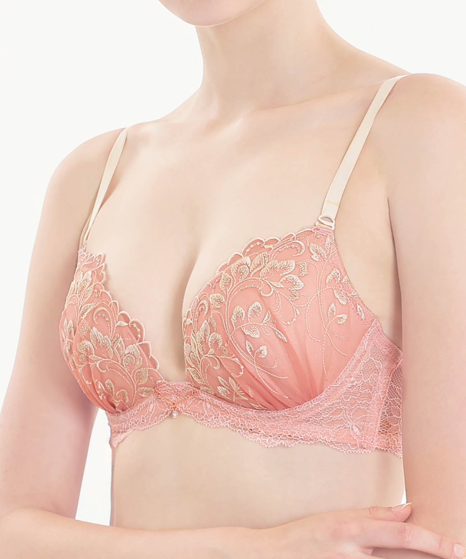 レジーナBcup-Ccup_ランジェリー・下着-ブラジャー-モールドカップブラ(Lワイヤー)_ピンク_1