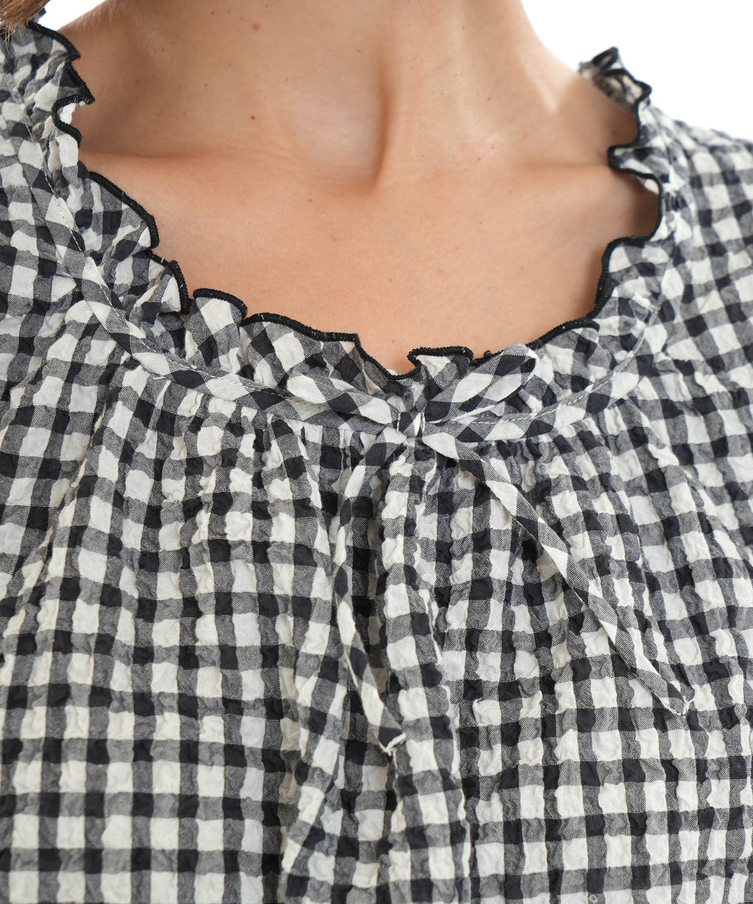 シャーリングボイルガーリーチェックセットアップ_パジャマ&ルームウェア-セットアップ_ブラック_3