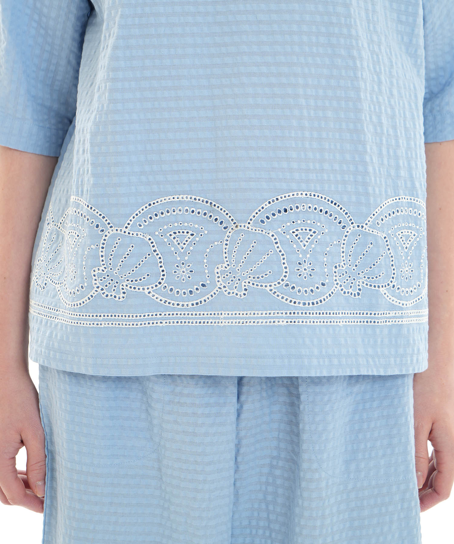 コットンサッカーシェル刺繍セットアップ_パジャマ&ルームウェア-セットアップ_ブルー_3