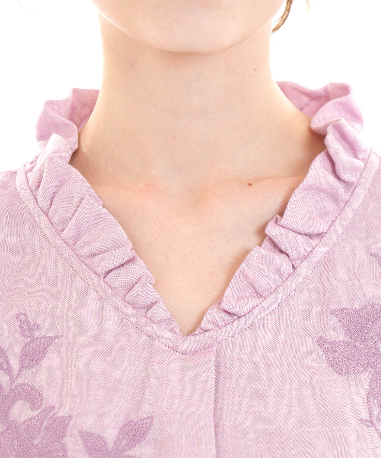 50/ダブルガーゼシャンブレープラージュセットアップ_パジャマ&ルームウェア-セットアップ_パープル_3